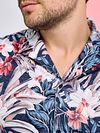 Desoto Festival Camisa Manga Corta Slim Fit Navy Multicolour Model / Detail