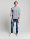 No Excess T-Shirt a righe azzurro chiaro Model / Voorkant