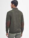 Barbour Cardigan Zippé Laine d'Agneau Vert Foncé Model / Achterkant