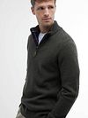 Barbour Halv Zip Tröja av Ull Oliv Model / Voorkant