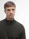 Barbour Half Zip Pullover Wool Olive Model / Detail