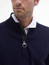 Barbour Half Zip Pullover Wolle Navy Model / Voorkant
