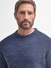 Barbour sweter z jagnięcej wełny, dzianinowy, granatowy Model / Voorkant