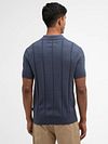 Barbour Wellburn Strikket Poloshirt Navy Model / Achterkant
