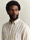 Gant Cotton Linen Camicia Righe Beige Model / Voorkant