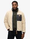 Superdry Fleecejacket Vintage Retro Ecru Model / Voorkant