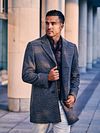 Suitable Cappotto in lana pepita beige/cammello Model / Voorkant con Bram