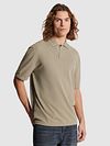 Cast Iron Knitted Riva Polo Shirt Taupe Model / Voorkant