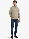 McGregor maglione half zip in blend di merino strutturato sabbia Model / Voorkant