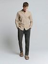 No Excess Overhemd Linnen Blend Beige Model / Voorkant