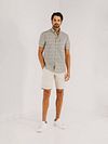 State Of Art Short Sleeve Overhemd Leafs Beige Model / Voorkant