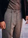 Suitable Straight Pleat Pantalones De Vestir Beige Model / Detail