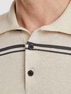 Vanguard Strikket Poloshirt Stribet Beige Model / Detail