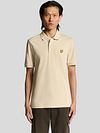 Lyle and Scott Polo Plain Grey Taupe Model / Voorkant