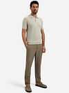 No Excess Knitted Polo Shirt Taupe Model / Voorkant