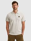 PME Legend Half-Zip Poloshirt Piqué Interlock Ecru Model / Voorkant