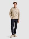 Vanguard Longsleeve Polo Pull Herringbone Ecru