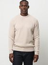 Profuomo Pullover Rib Wool Blend Sand Model / Voorkant