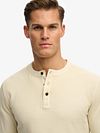 Superdry Trøje Henley Textured Ecru Model / Detail