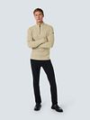 No Excess Half Zip Trui Structuur Melange Beige Model / Voorkant