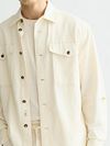 Scotch and Soda Overshirt Cotton Linen Ecru Model / Detail