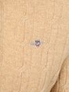 Sweter GANT z wełny jagnięcej, ze splotem warkoczowym i zamkiem half-zip w kolorze be Product / Detail