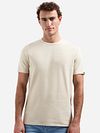 T-shirt No Excess z żakardowym splotem w kolorze ecru Model / Voorkant