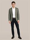 Suitable Blazer Lin Panama Oliven Model / Voorkant