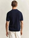 Gant Stickad Pikétröja Marinblå Model / Achterkant