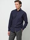 Profuomo Skjorta Peachad Twill Flanell Marinblå Model / Voorkant