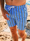 Suitable Badeshorts Stripe Blau Model / Detail