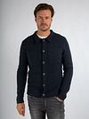 Suitable Cardigan Boiled Wool Bleu Model / Voorkant