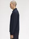 Fred Perry Longsleeve Half Zip Poloshirt Marineblå Model / Zijkant