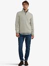 McGregor Pull Half Zip Mix Laine D'Agneau Ecru Model / Voorkant
