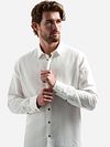 No Excess Camisa Mezcla De Lino White Model / Voorkant