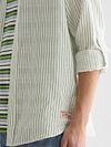 Scotch and Soda Camisa Lino Rayas White Model / Detail