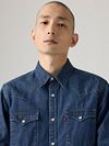 Levi's Barstow Western Hemd Mid Blau Model / Detail