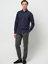 Profuomo Hemd Peached Twill Flanel Navy Model / Voorkant