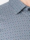 Desoto Short Sleeve Overhemd Print Aqua Blauw Model / Detail