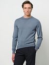 Profuomo Pullover Merinowol Blauw Model / Voorkant