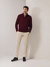 State Of Art Half Zip Trui Wool Blend Burgundy Model / Voorkant
