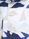 R2 Chemise Geometrical Impression Bleu