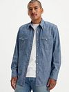 Levi's Chemise Barstow Western Mid Bleu Model / Voorkant