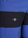 Gant Polo Heavy Rugger Shield Rayures Marine Royal Blue