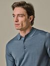 Profuomo Longsleeve Polo Laine Merino Bleu Model / Detail