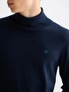 Scotch and Soda Pull Col Roulé Marine Model / Detail
