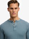 Superdry Pull Henley Texturé Bleu Model / Detail
