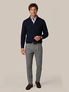 Steppin' Out maglione Lau half zip a trecce in lana merino blu navy Model / Voorkant