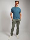 Suitable T-Shirt in piqué di lino blu Model / Voorkant