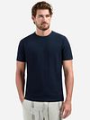 No Excess T-Shirt Jacquard Navy Model / Voorkant